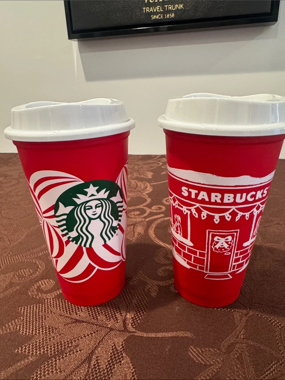 ☕️🎄🌟3/$15🌟Never Used Starbucks  Holiday Reusable Travel Cups - Set of 2